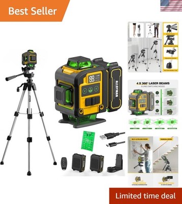 Laser Level with Tripod, 4x360° Self Leveling Laser Level, Green Line Laser 4...