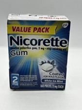 Nicorette White Ice Mint Gum 2mg 160 Pieces Coated Exp 01/2026