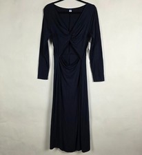 Old Navy Twist Front Stretch NWT Womens Large Long Sleeve Blue Maxi Dress