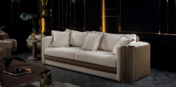 Sofa 3 Sitzer Luxus Wohnzimmer MöBel Luxus Design Einrichtung Moderne Stoff Neu-image