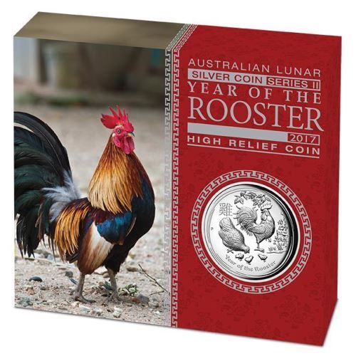 2017 Australia Lunar Year Of Rooster High Relief Proof 1oz Silver Coin NGC PF69 - Picture 3 of 6