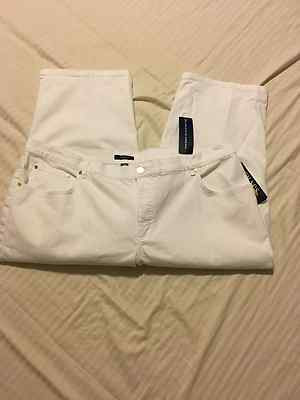 CHAPS: Damen Caprihose/Jeans schlankmachend, schmeichelhaft 5 Taschen; weiß, 22W, 24W