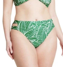Tabitha Brown Target Green Floral Print Cutout Bikini Bottom Plus Size 4X