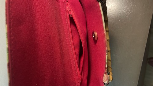 1990’s Collins of Texas Inspired Canvas Tote Bag Purse "Floral" Jeweled Bamboo - Picture 15 of 19