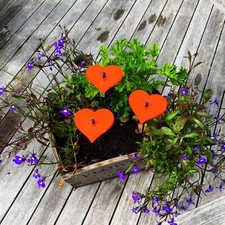 Set of 3 Heart Glowing Garden Stake Decoration Love Decor Gift Design Valentine