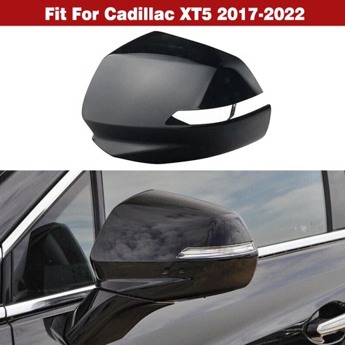 Black Driver Left Side Wing Mirror Cover Cap Shell For Cadillac XT5 2017-2022 - Picture 6 of 8