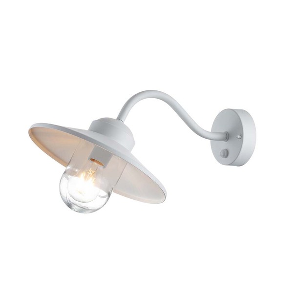 Wandleuchte Wandlaterne AußEnlampe Weiß Edelstahl Glas Klar Balkonleuchte E27-image