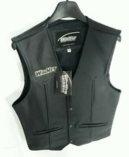 Gilet gilè gile smanicato in di vera pelle vintage da moto per custom harley