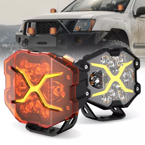 2 PCS NOVSIGHT X Series 4'' LED Pod Lights 6000LM Off Road Car Work Driving Lamp