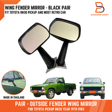 Pair Black Side Fender Wing Mirrors For Toyota Pickup Rn30 Rn40 78-83 Hilux Ute Pair Black Side Fender Wing Mirrors For Toyota Pickup Rn30 Rn40 78-83 Hilux Ute