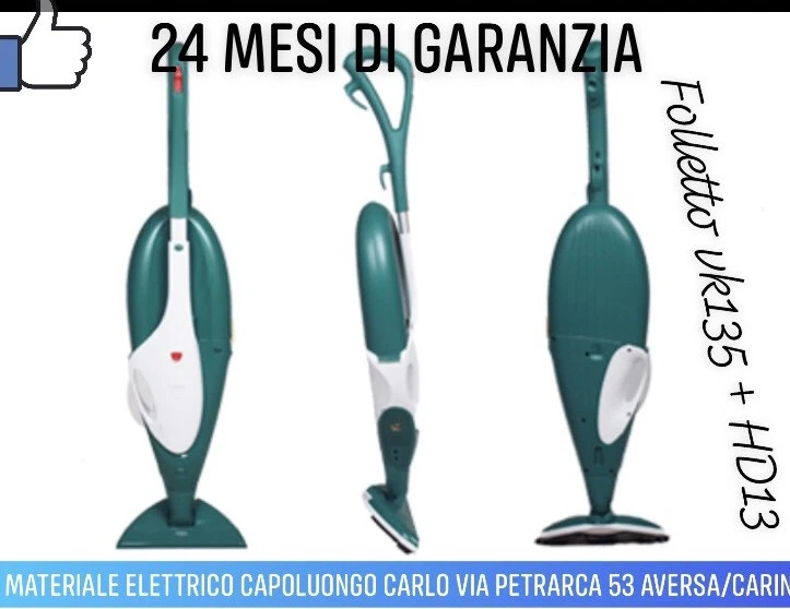 SCOPA ELETTRICA FOLLETTO VORWERK FOLLETTO VK 135 VK 136 CON HD13 CON  GARANZIA
