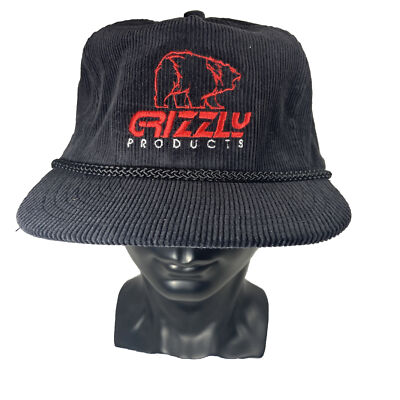 Grizzly Tobacco Corduroy Snapback Trucker Hat Rope Black Vintage Cap