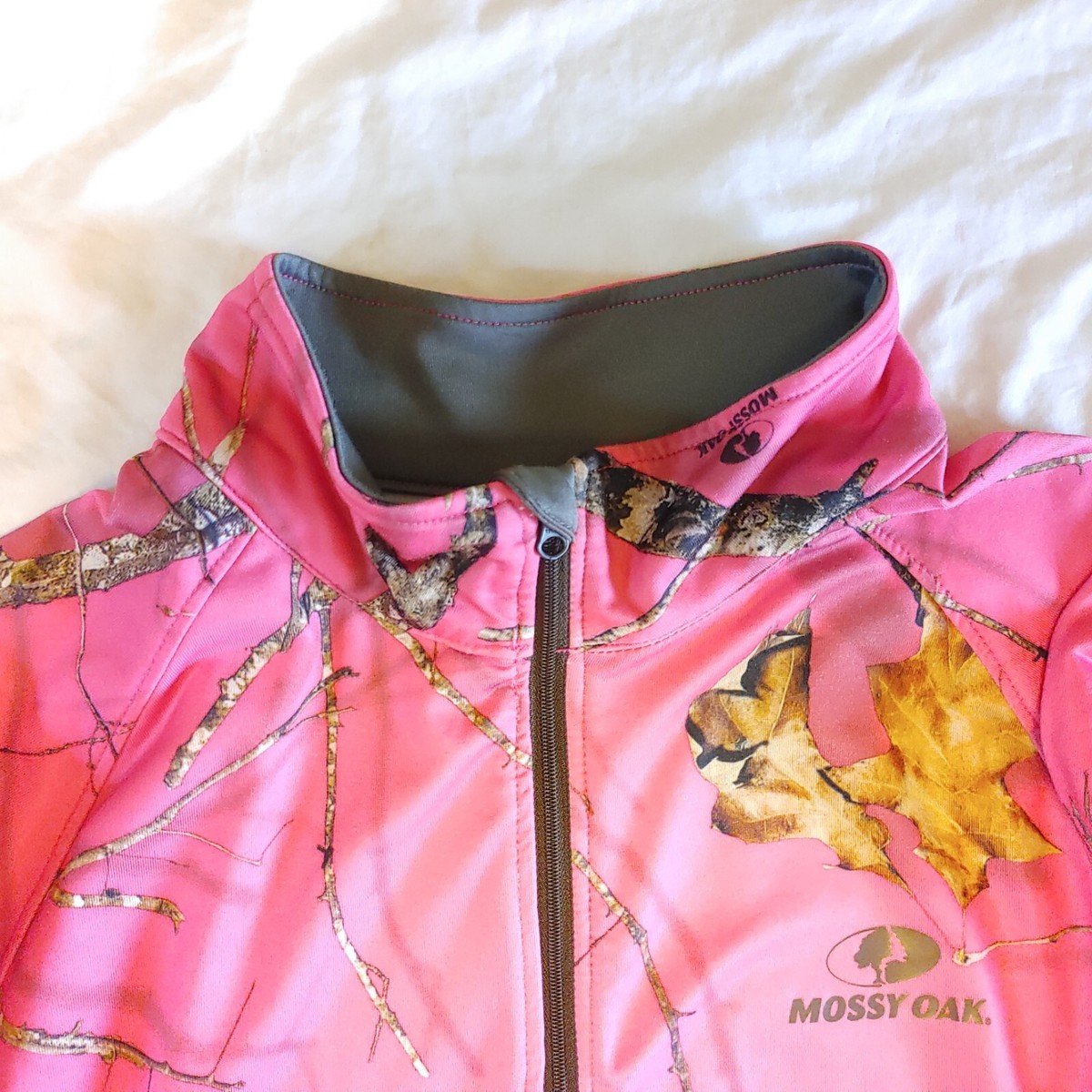 MOSSY OAK Women's Pink Camo 1/4 Zip Pull-over LS Lightweight
