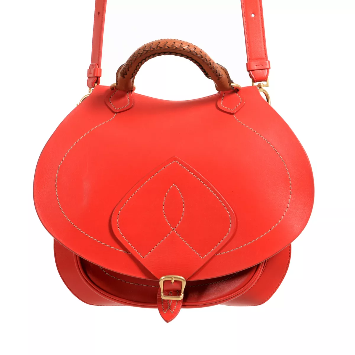 Maison Margiela Women's Red Leather Saddle Handbag Backpack Shoulder Bag