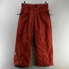 Billabong Winter Ski Snow Pants Girls Sz M Straight Insulated Waterproof Orange