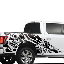 Pair Black Skull Graphics Sticker Body Vinyl Decal For Truck 4x4 Off Road Pickup