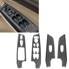 4PCS Real Carbon Fiber Window Switch Button Panel Trim Cover Fits 06-11 Civic