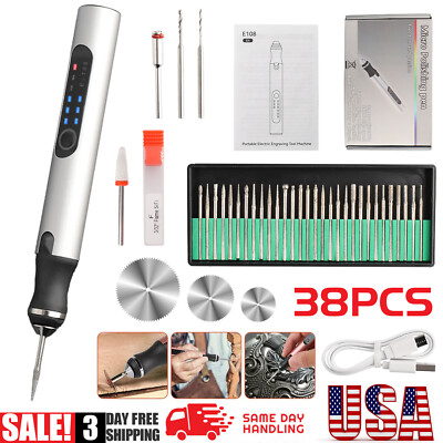 US Cordless Electric Mini Drill Grinder Engraving Pen Variable Speed Rotary Tool