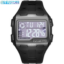 Digital Sports Watch LED Screen Large Face Waterproof Wristwatches Gift for Mens