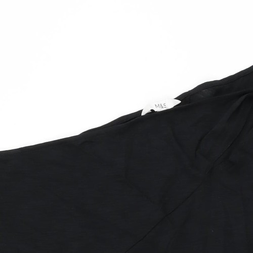 Marks and Spencer Womens Black Cotton Shift Size 22 One Shoulder Pullover - Picture 5 of 10