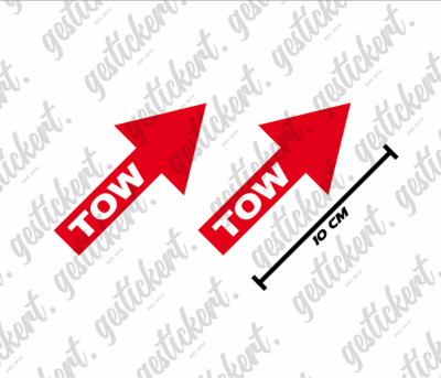 2x 10 cm Tow Pfeil Aufkleber Arrow Decal Racing Sticker Abschleppöse JDM Tuning
