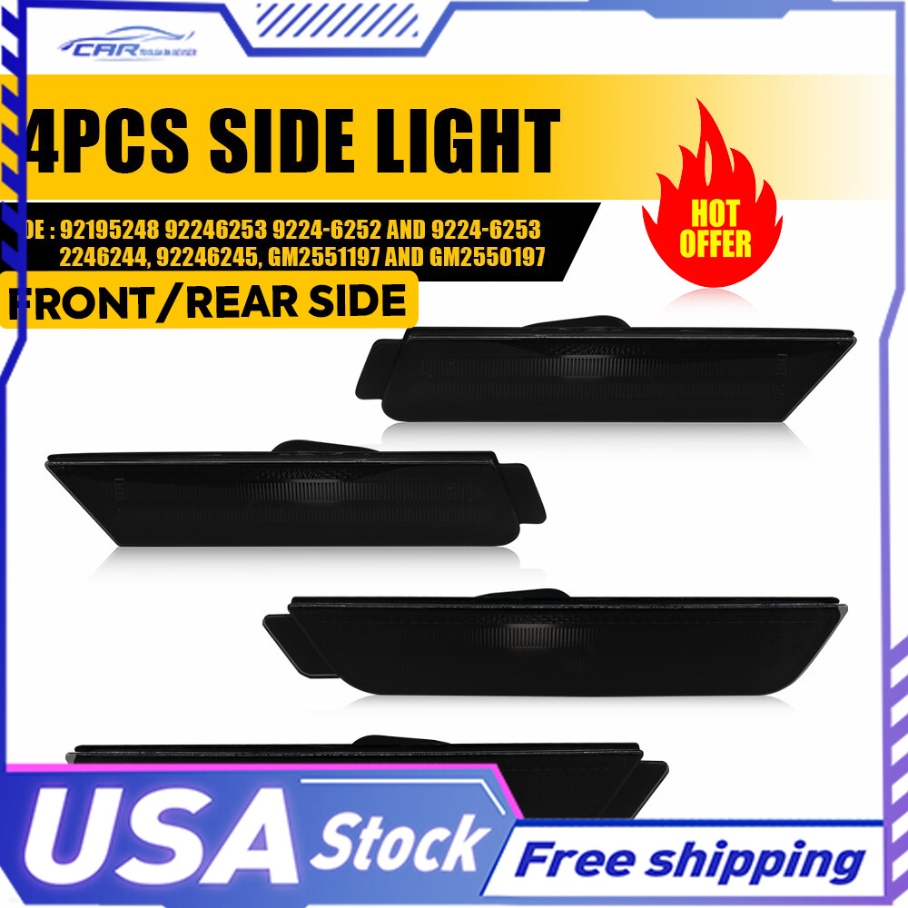 Smoked Side Marker Lights for 2010-2015 Camaro Front & Rear