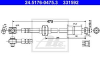 Ate Bremsschlauch Bremsleitung Vorne FüR Opel Mokka/Mokka X Trax 24.5176-0475.3