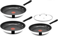 Tefal Jamie Oliver Pfannenset -Bratpfanne 28 Cm + 24 Cm + 20 Cm Mit Glasdecklel