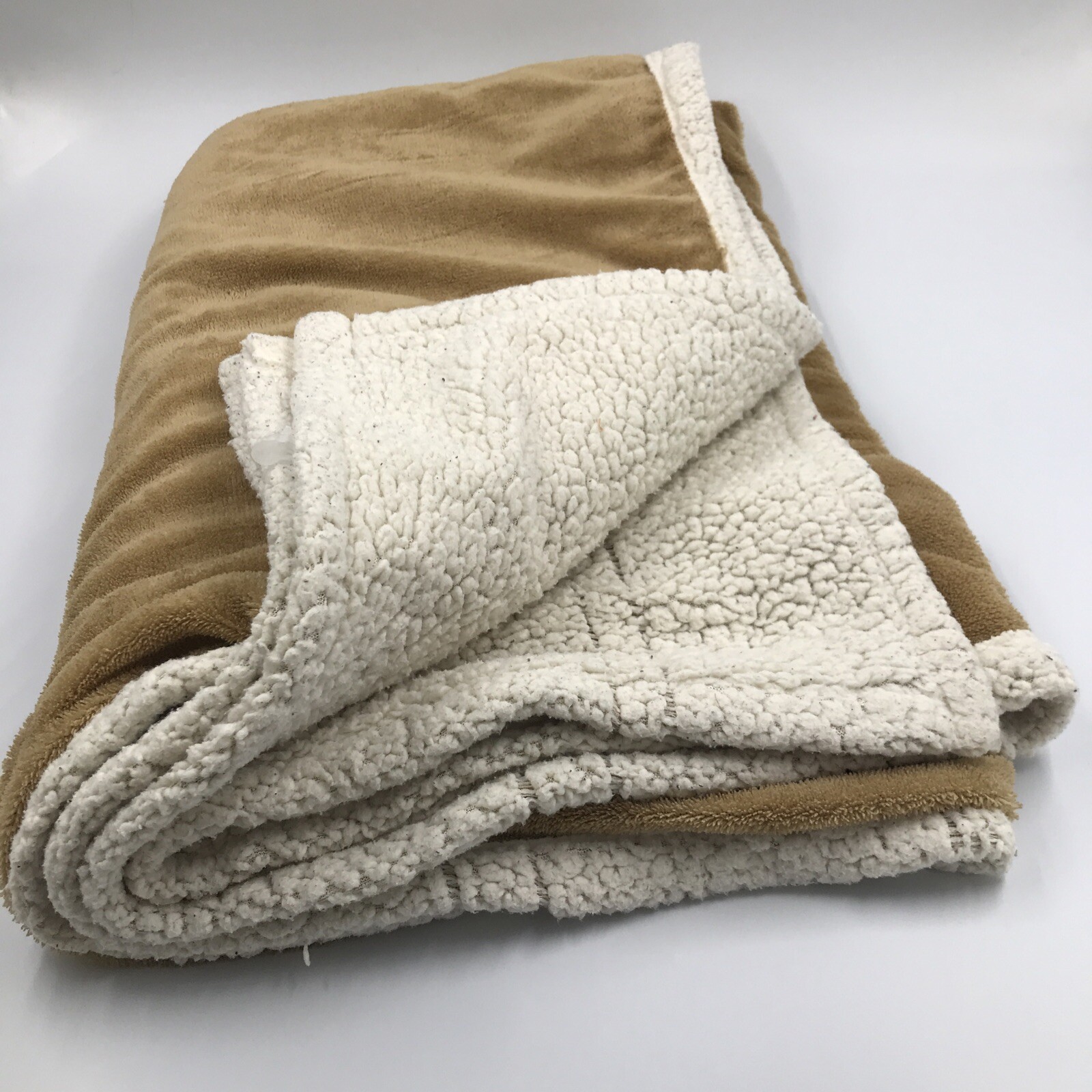 Vintage Sherpa Throw Blanket 58 in L x 46 in W Fleece Lined Cozy Warm  Camping | eBay