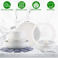 17pcs Pots and Pans Set Non-Stick Cookware Frying Pan Induction Ceramic Cooktop