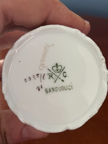 ANTIQUE ROSENTHAL RC GERMANY SANSSOUCI MONBIJOU DEMITASSE FLORAL CUP SAUCER SET - Picture 10 of 15
