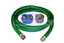 PVC Green Standard Suction Hose  2" x 20 FT  Pin Lug Kit  50' Blue Discharge