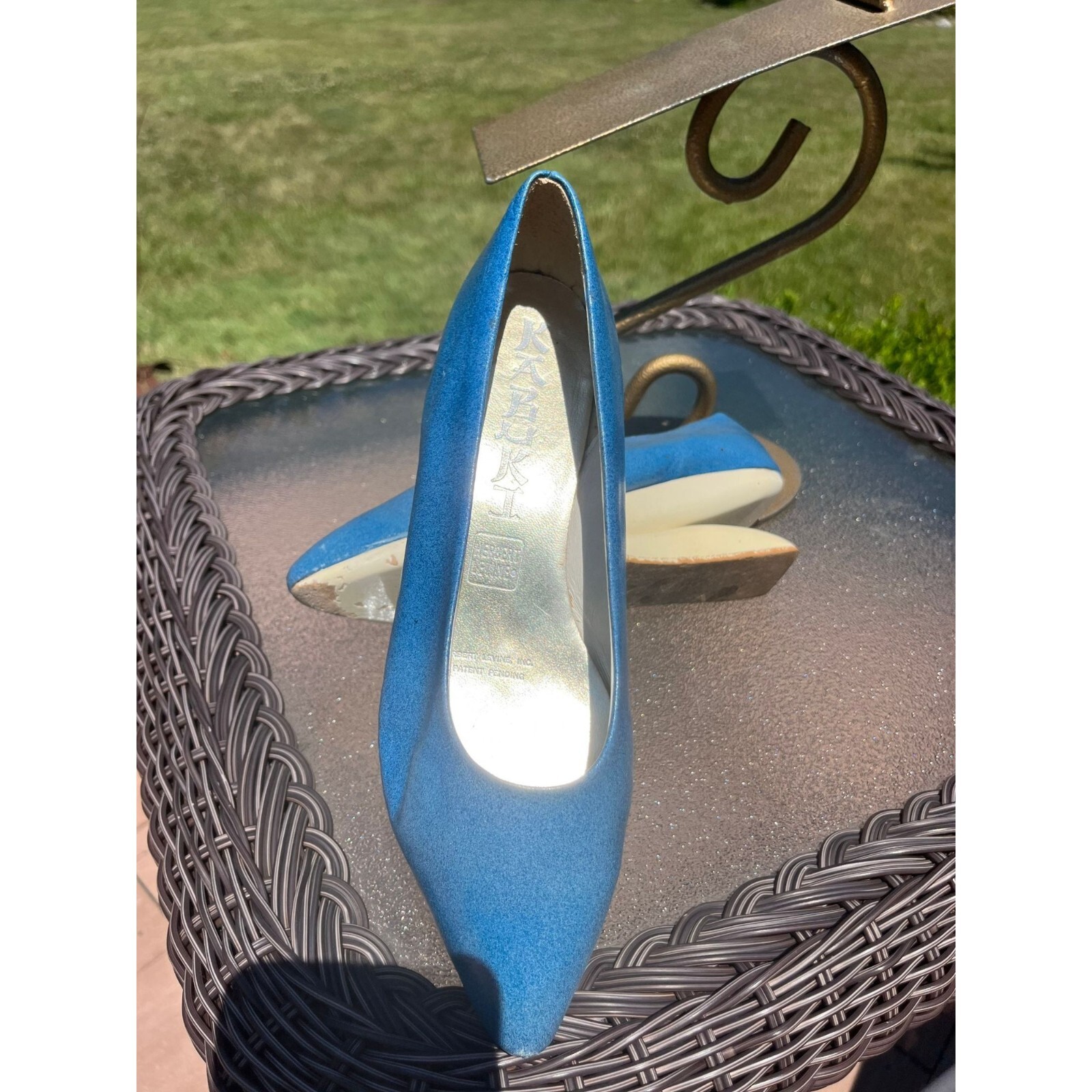 Vtg Herbert Levine KABUKI Shoes 50’s 60’s Robin Egg Blue White Leather Platform image 7