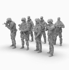 3D Printed 1/72 Modern special forces 7 Person Model Unpainted