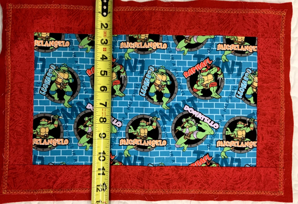Lot 2 Vintage Teenage Mutant Ninja Turtles table placemats handmade 18x13 - Image 4 of 4