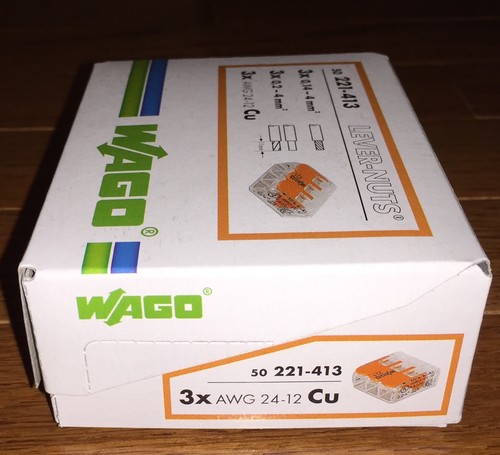50 pcs WAGO 221-413 COMPACT Splicing Connectors 3 pole Lever Nuts FREE SHIPPING! - Picture 8 of 9