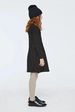 MOLO Black Long Sleeve Rib Knit Gold Lurex Stripe CAMERON DRESS Size 5/6 110/116