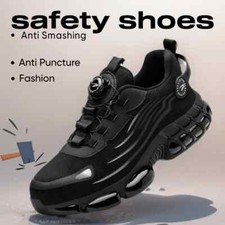 Rotary Buckle Work Safety Shoes Men's Soft Protective Breathable Steel Toe Boots
