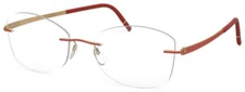Silhouette Eyeglasses 5529 3020 MOMENTUM 53/17/140 Gold Sienna Red 5529/HD-3020