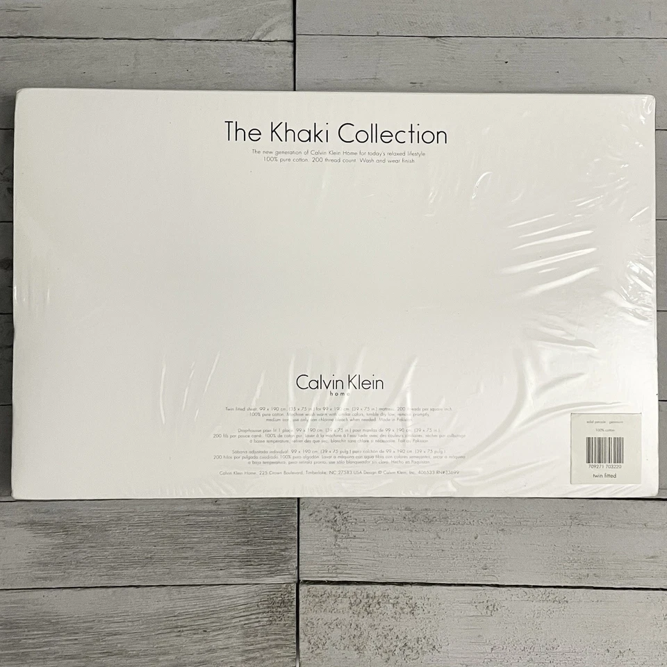 Sábana Ajustable CALVIN KLEIN HOME The Khaki Collection Algodón Talla Doble NUEVA Foto 2 de 4