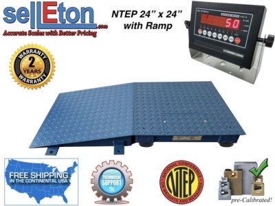 NEW Industrial NTEP Floor Scale 24' x 24' + 1 Ramp 5000 lbs x 1 lb /LED display