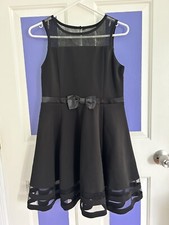 Calvin Klein Illusion Mesh Bow Special Occasion Dress Big Girls Black Size 12