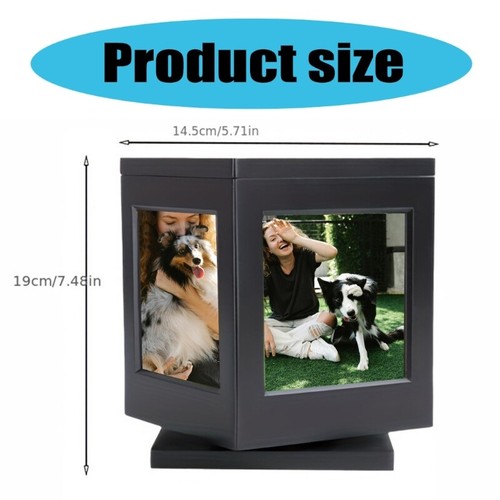 Rotating Dog Funeral Casket Urns Box Cats Memorial Box for Pet Loss Home Decors - Picture 8 of 8
