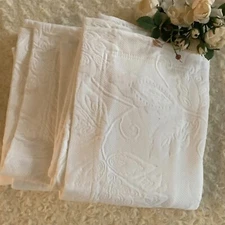 2 The Company Store Oeko-tex white Jacquard floral KING pillow shams 24"x42"