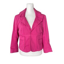 Dsquared2 Womens It 44 Us 8 Blazer Cotton Bright Pink 3/4 Sleeve Jacket Stitch