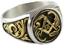 Masonic Freemason Ring Templar Signet Freemason / 422