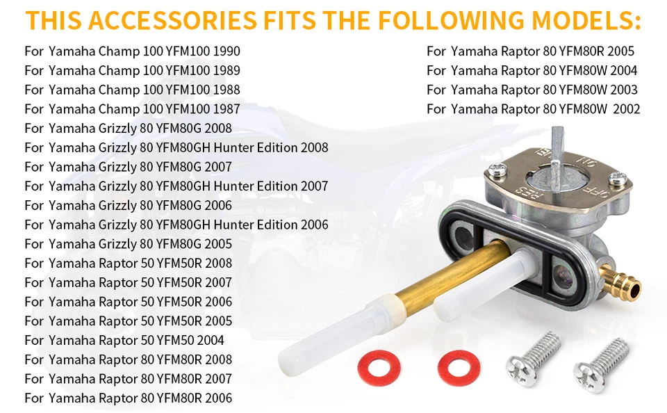 Interruptor de tanque válvula de combustible Petcock con tornillo de palanca para Yamaha TY350 TY 350 1985 1986 Foto 3 de 4