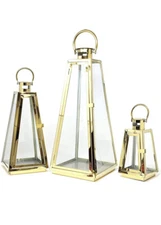 Allgala 3-PC Set Jumbo Luxury Modern Lanterns Indoor/Outdoor Large Lanterns