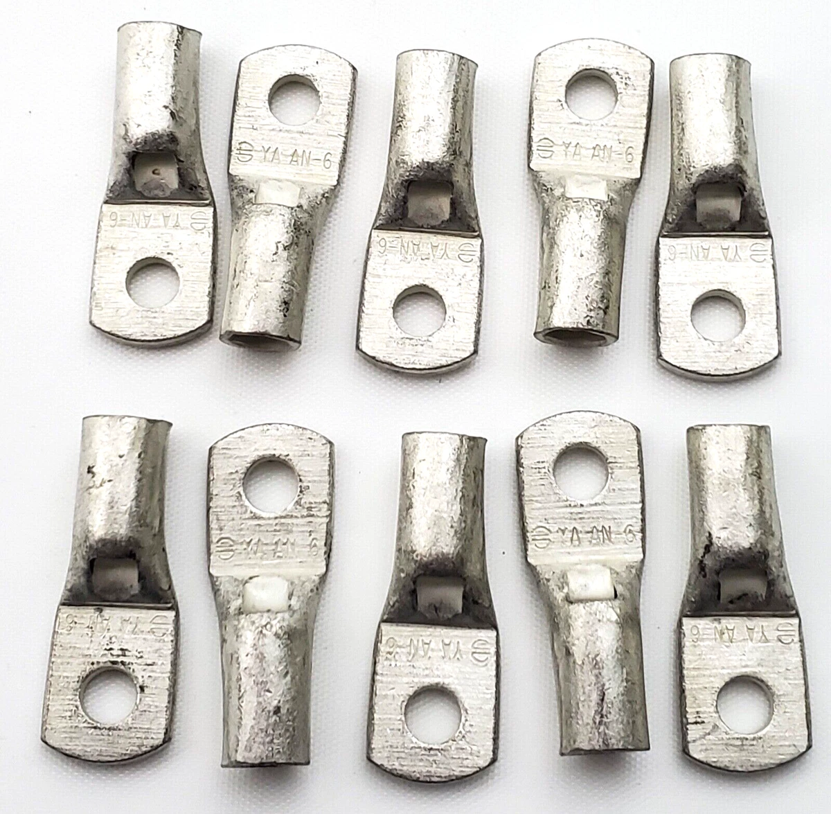 Lot of 10 Burndy YAV6CL1 6 AWG 10 Stud Short Barrel Crimp Lugs