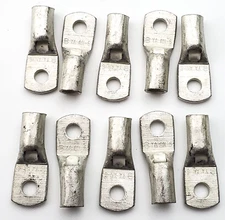 Lot of 10 Burndy YAV6CL1 #6 AWG #10 Stud Short Barrel Crimp Lugs